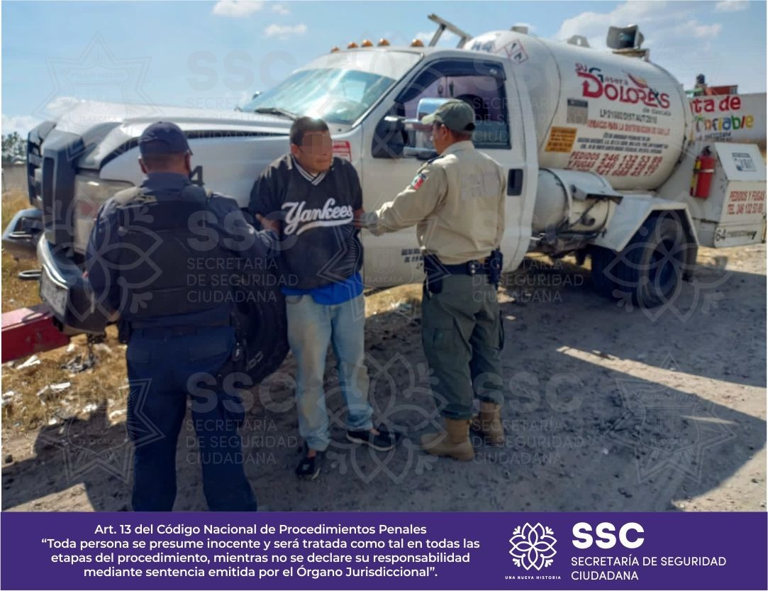 Detienen a presunto responsable de robo de dos autotanques