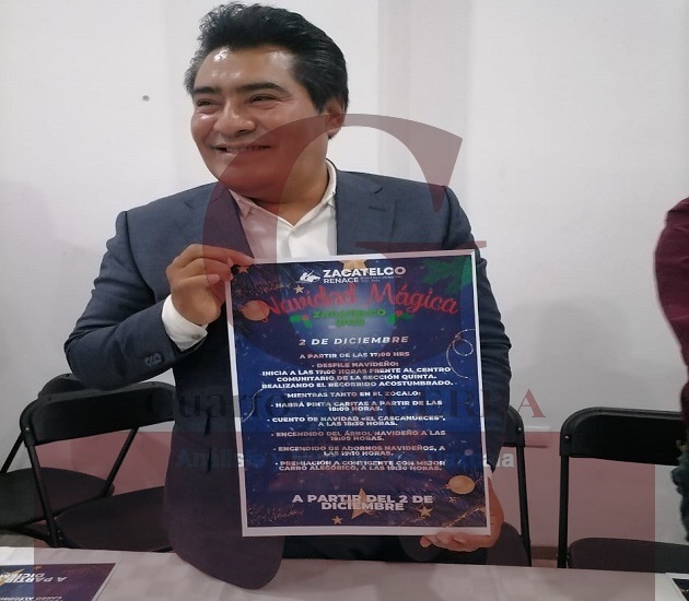 Vivirá Zacatelco una Navidad Mágica; el alcalde Hildeberto Pérez presenta programa de actividades