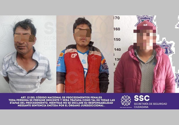 Policía Estatal detiene a tres presuntos responsables de lesiones y robo