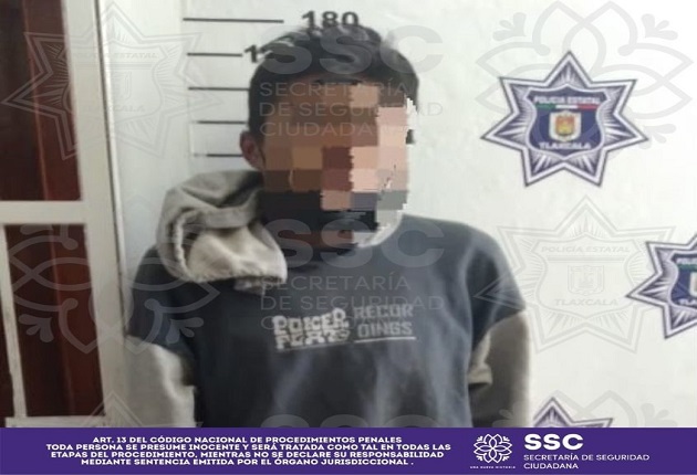 En Xaloztoc, lo detienen por allanamiento de morada; llevaba un cuchillo