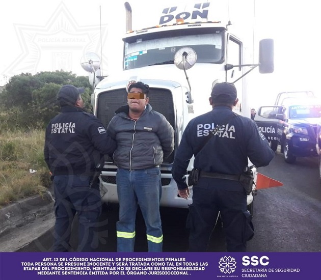 Recupera la Policía Estatal tractocamión robado y asegura a presunto responsable
