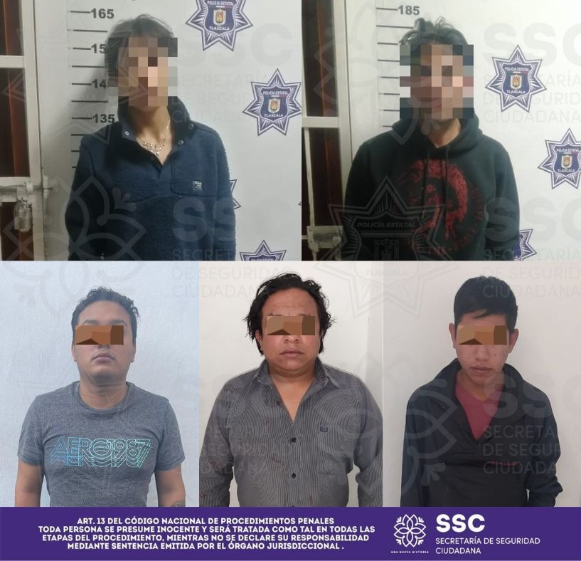 Cinco personas detenidas por su presunta responsabilidad en diversos delitos