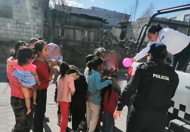 Llevan policías de Huamantla alegría y diversión a menores del municipio