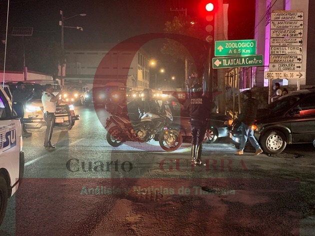 Ebrio conductor provoca percance en Tlaxcala