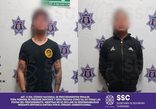 Detienen a dos presuntos responsables de robo y allanamiento de morada, en Yauhquemehcan