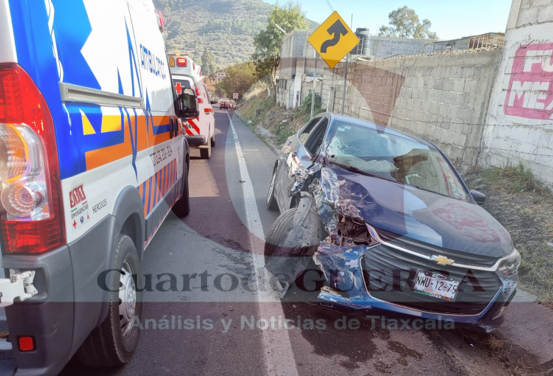 Choques dejan  seis personas lesionadas en carreteras de Tlaxcala