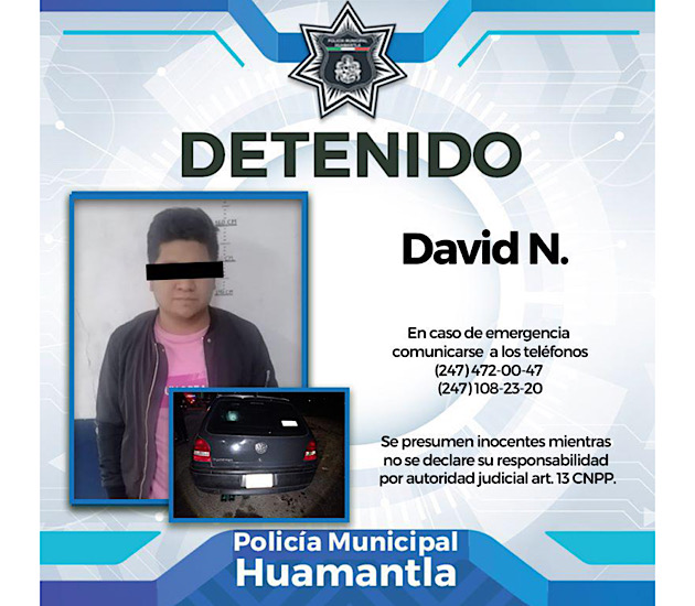 Policías de Huamantla capturan a conductor ebrio que ponía en riesgo a los transeúntes