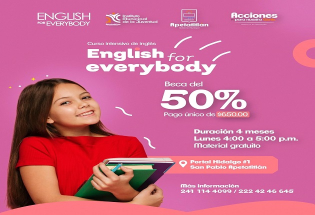 Contribuye el gobierno de Apetatitlán al desarrollo integral de los jóvenes con la enseñanza de idiomas