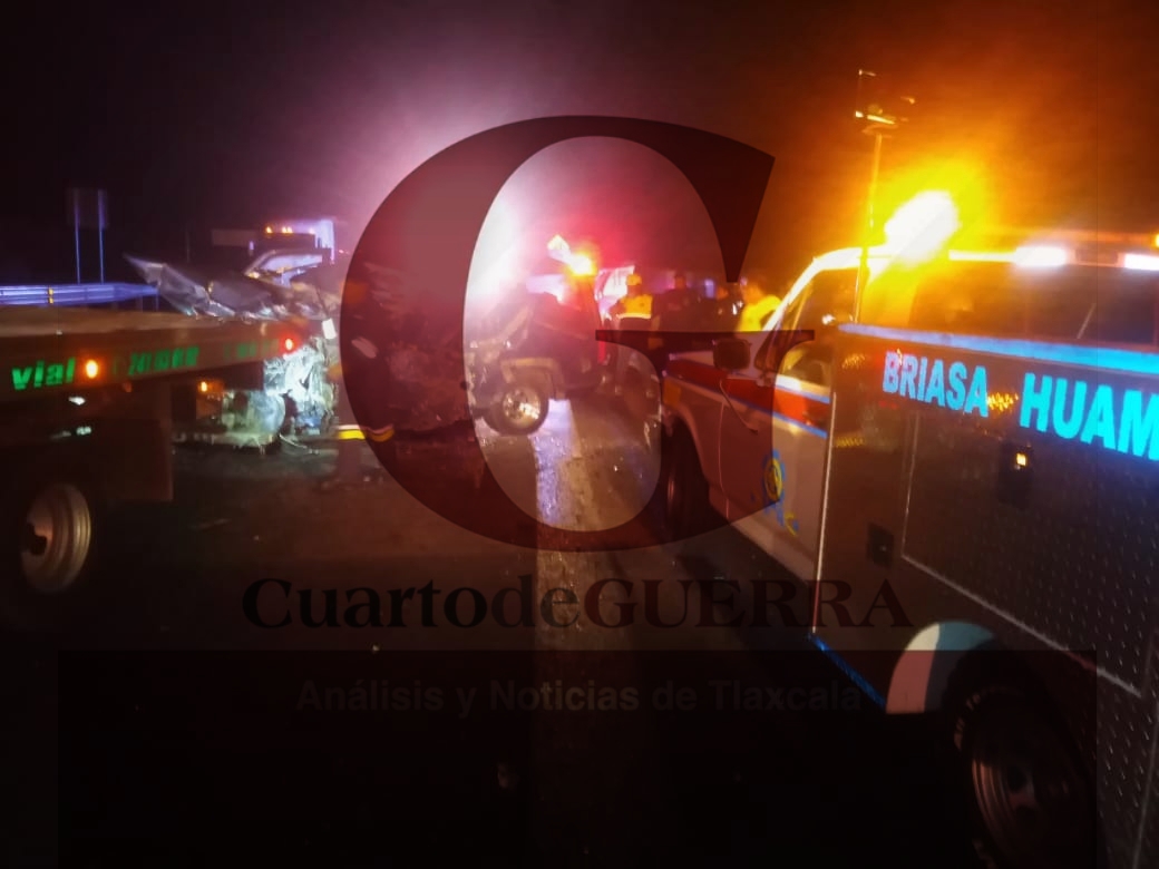 Muere un hombre en encontronazo sobre la Amozoc-Perote; su cuerpo quedó prensado