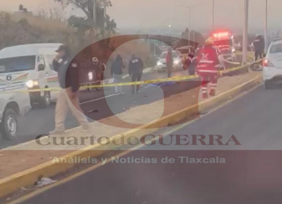 Muere motociclista al sufrir accidente en la federal Tlaxcala-Puebla, en Tepeyanco