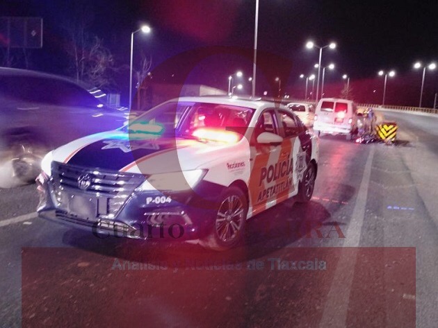 Derrape de motociclistas desata caos en la Chiautempan-Apizaco