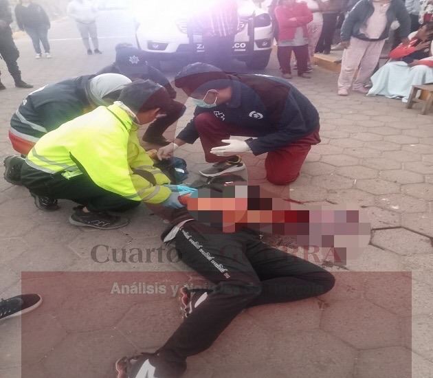 Motociclista resulta lesionado, tras derrapar en Zacatelco