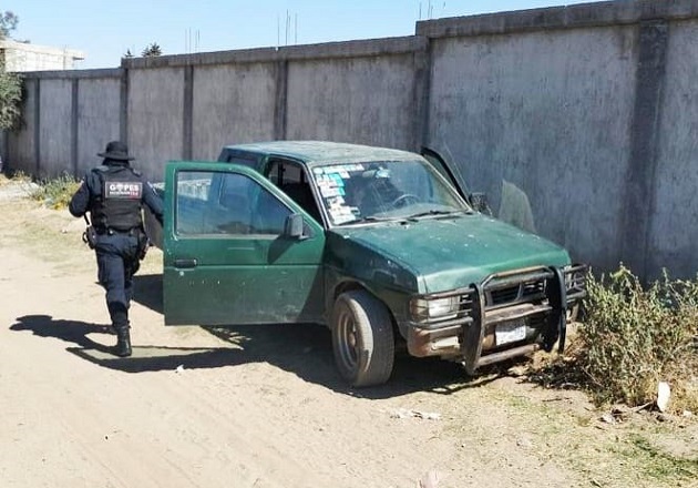 Recupera Policía Municipal de Huamantla camioneta con reporte de robo
