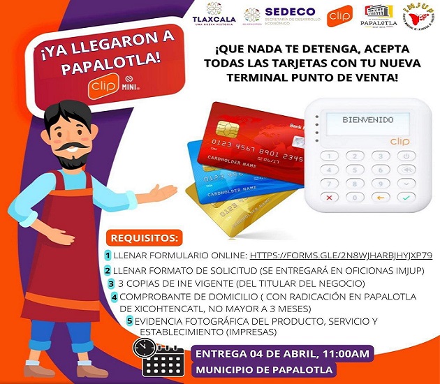 En apoyo a comercios, gobierno de Papalotla otorgará gratis dispositivo para cobro con tarjeta bancaria