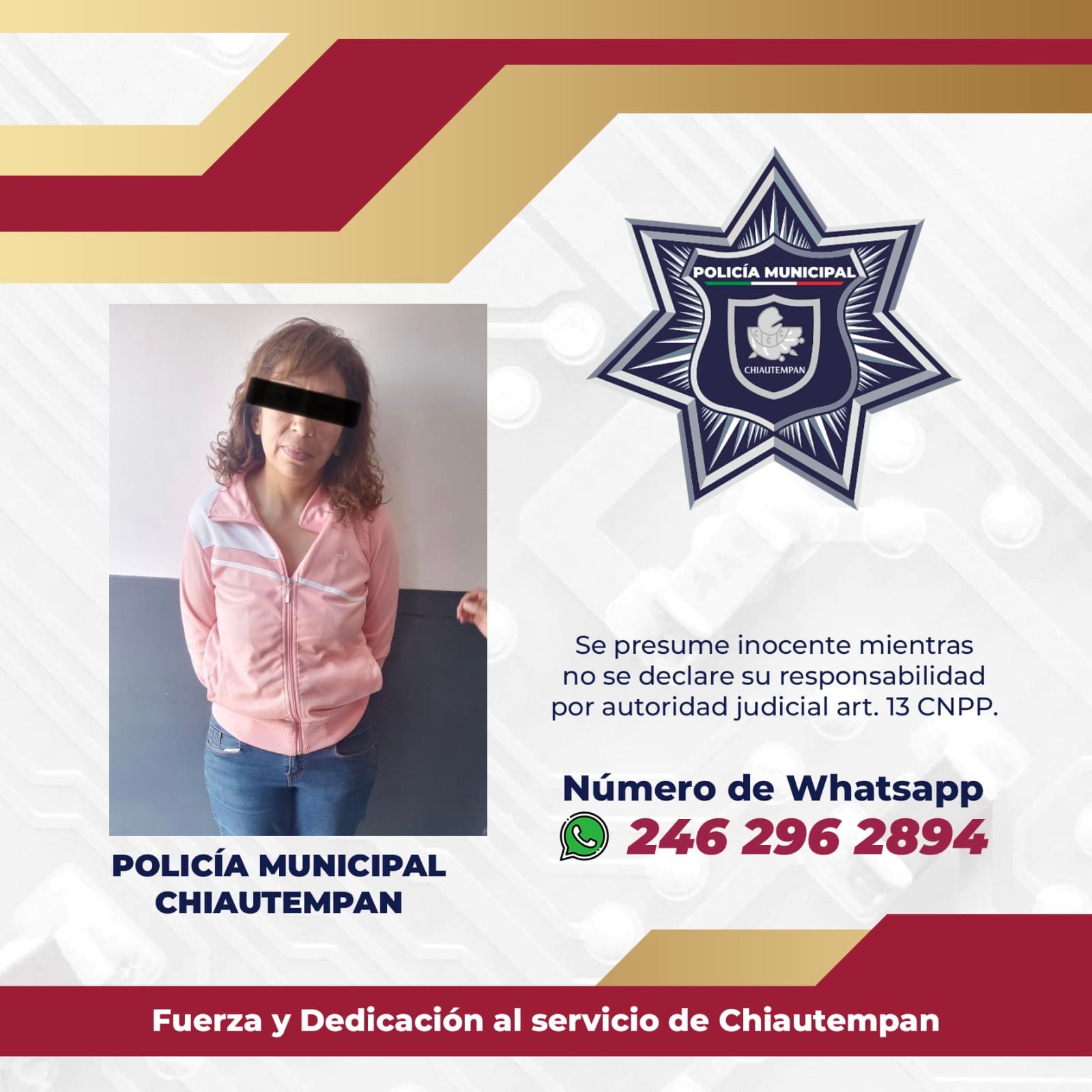 Detiene Policía de Chiautempan a responsable de robo a tienda comercial
