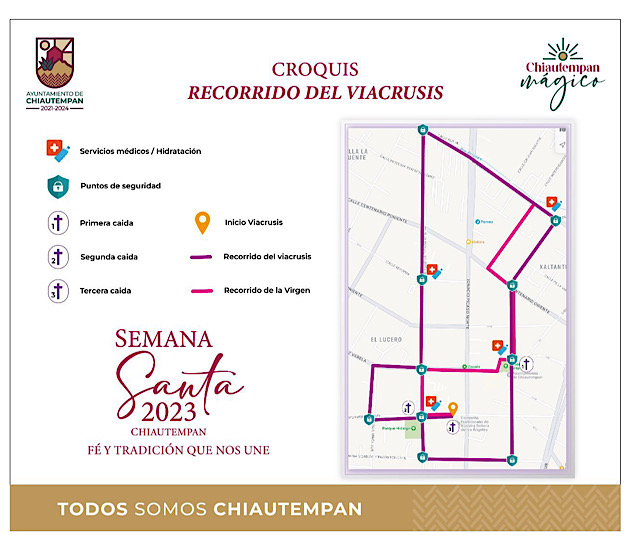 Anuncia Ayuntamiento de Chiautempan cierre de vialidades por procesión de Viernes Santo