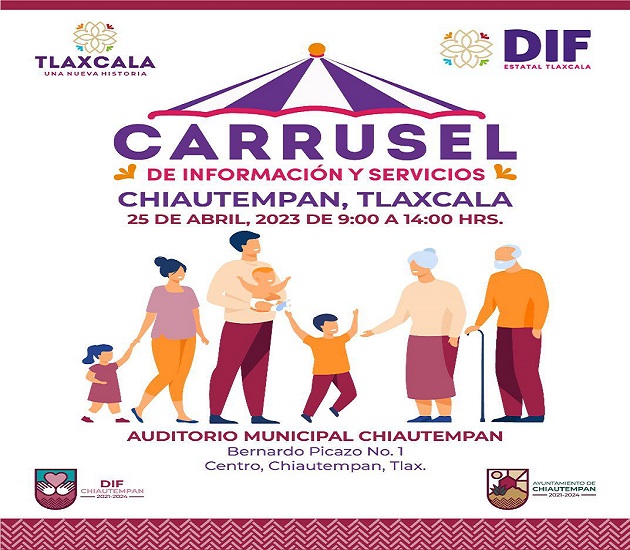 Anuncia Ayuntamiento de Chiautempan y SEDIF 'Carrusel de Información y Servicios', el 18 de abril