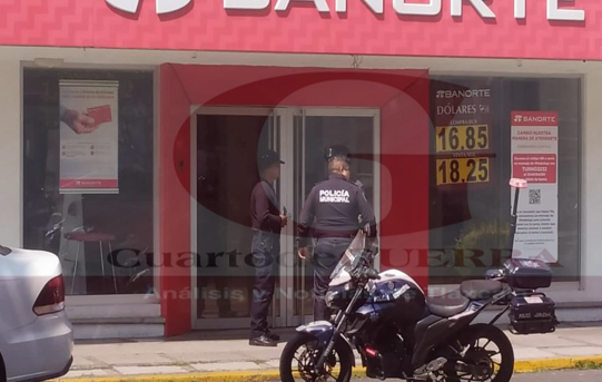 Asaltan a cuentahabiente en sucursal bancaria de Apizaco