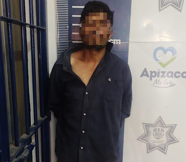 Asegura Policía Municipal de Apizaco a sujeto por robo a casa habitación
