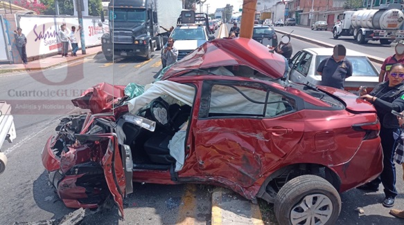 Aparatoso choque deja cinco lesionados, en Chiautempan