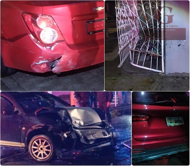 Etílico conductor impacta vehículos, un domicilio y desata persecución, en Apizaco