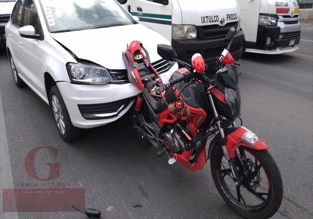 Ebrio conductor embiste a motociclista sobre el bulevar Chiautempan-Ocotlán