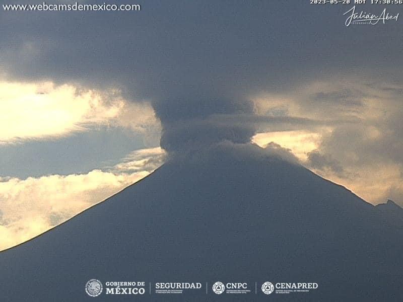 Alertan por caída de ceniza del volcán Popocatépetl en algunos puntos de Tlaxcala 