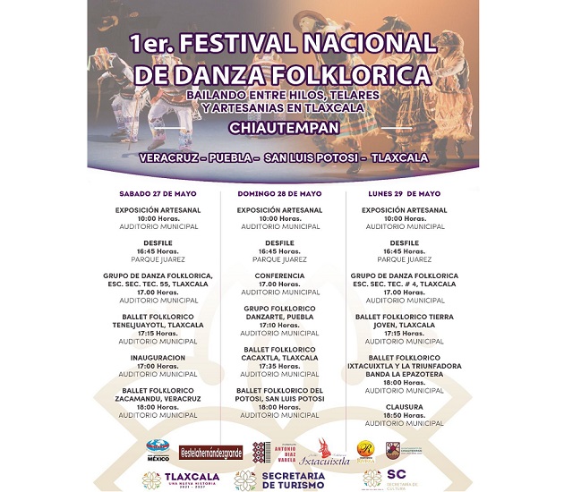 Inicia este 27 de mayo el Festival Nacional de Danza Folklórica en Chiautempan