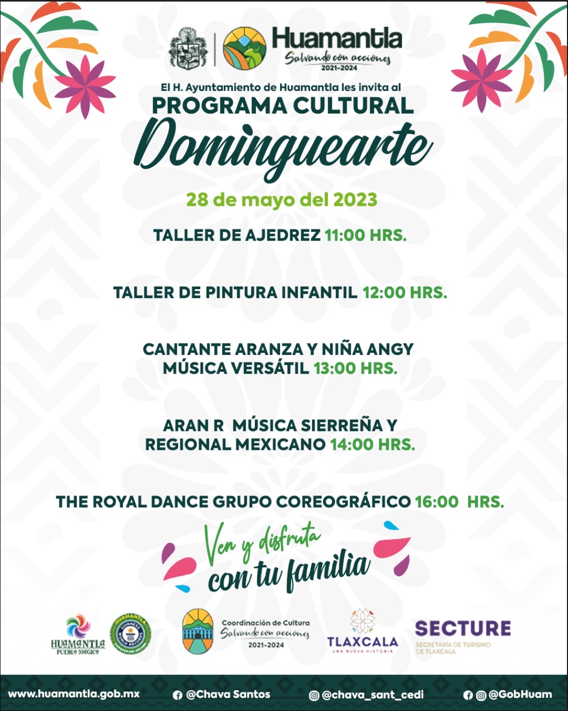 Entretenimiento y convivencia familiar en Huamantla con el programa cultural ‘Dominguearte’