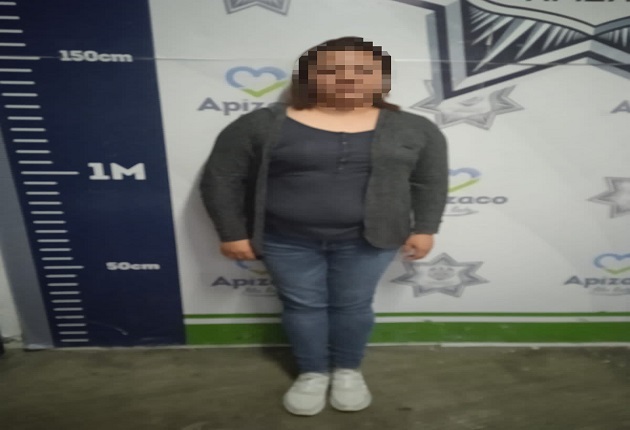 Por robo de mercancía asegura Policía Municipal de Apizaco a una mujer
