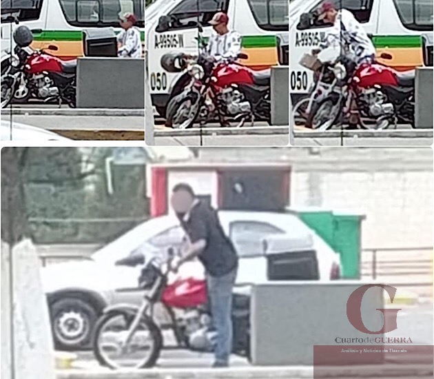 Individuo es captado cuando roba un casco de motociclista, en Chiautempan