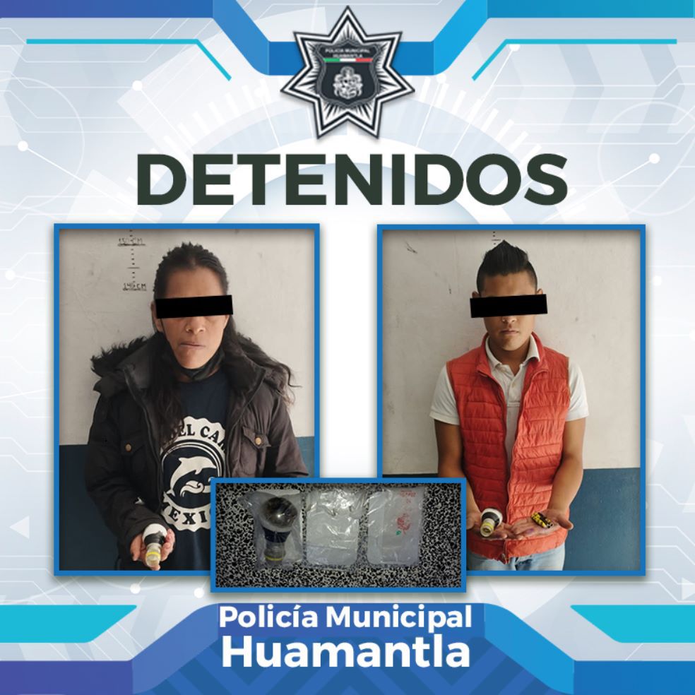 Detienen policías municipales a probables responsables de delitos como robo y venta de estupefacientes