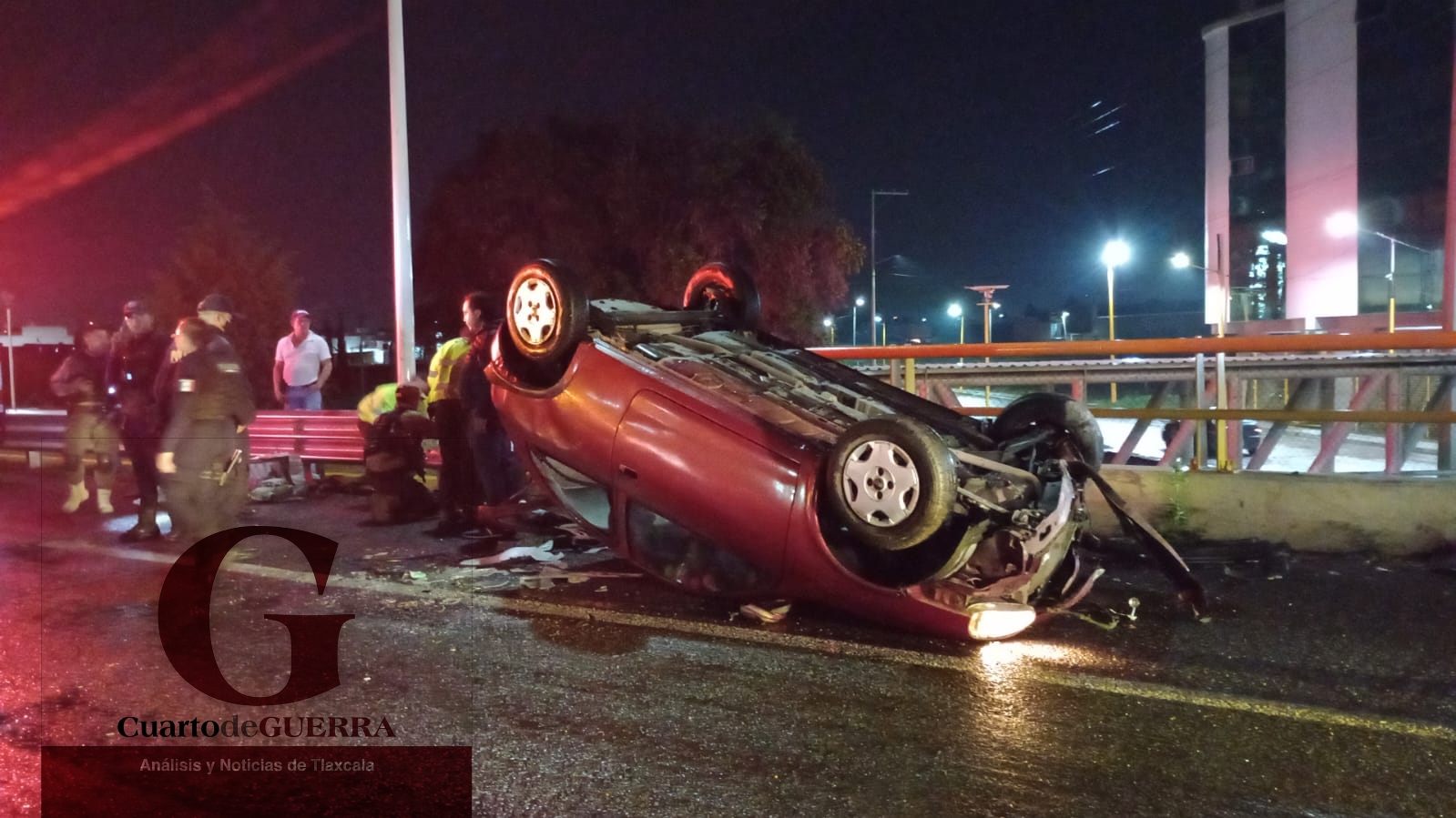 Deja tres personas lesionadas, accidente de tránsito en la Chiautempan-Apizaco