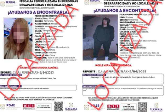 Presentan ante Fiscalía a dos menores de edad reportadas como no localizadas: PGJE