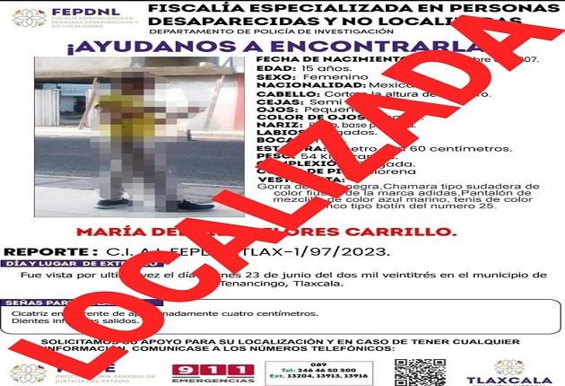 Presentan ante Fiscalía a menor de edad reportada como no localizada: PGJE