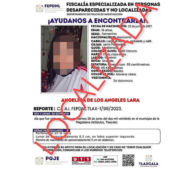 Ubica PGJE a menor de edad reportada como no localizada