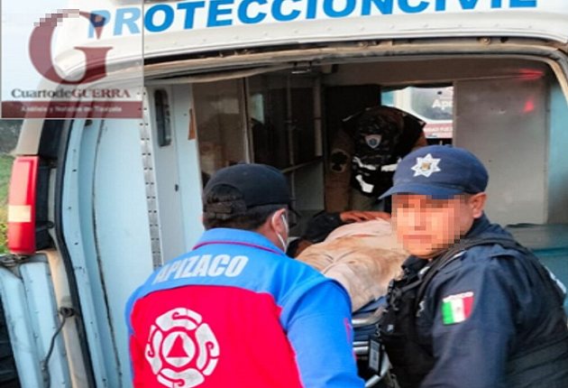 Maniatado y golpeado abandonan a un supuesto ladrón, en Apizaco