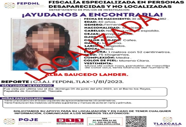 Presentan ante ministerio público de Fiscalía a mujer reportada como no localizada: PGJE