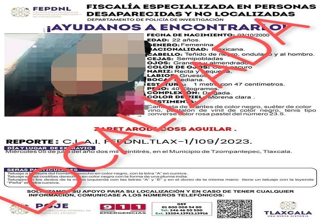 Presentan ante Fiscalía a mujer reportada como no localizada: PGJE