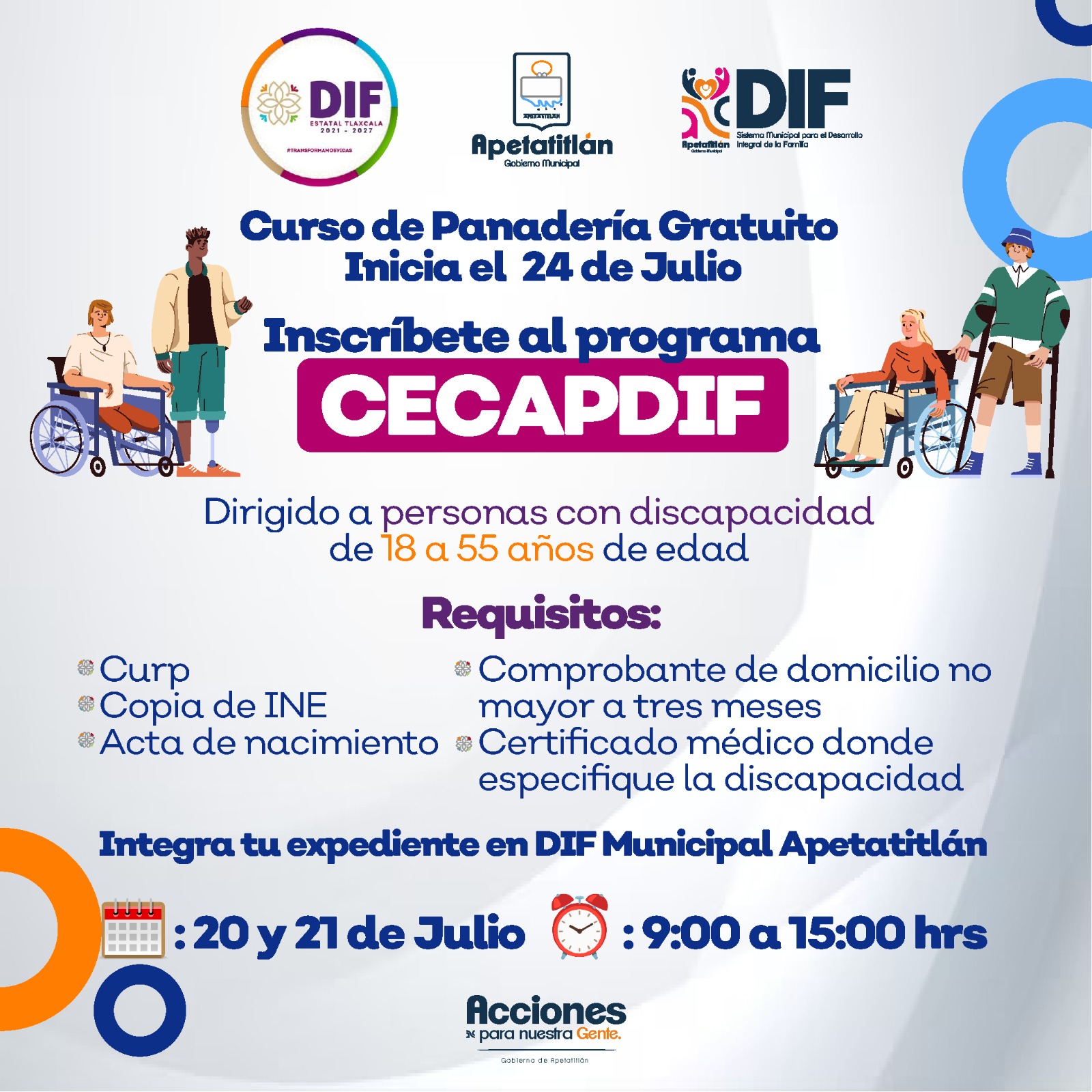 Ofrece el Ayuntamiento de Apetatitlán curso gratuito de panadería para personas con discapacidad