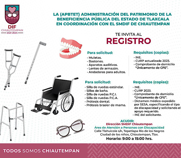 Abre DIF Chiautempan registro para adquirir aparatos funcionales y prótesis dentales