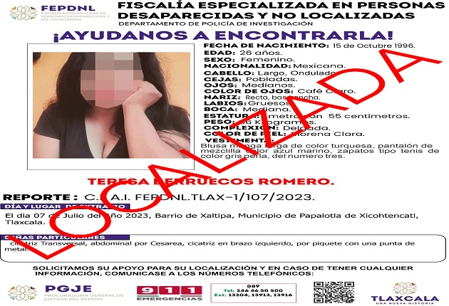 Presentan ante fiscalía a mujer  reportada como no localizada: PGJE