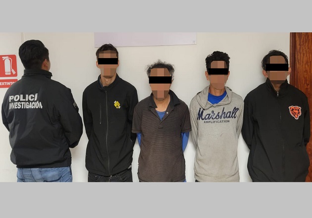 Aprehende PGJE a cuatro masculinos por caso de hombre calcinado en Chimalpa