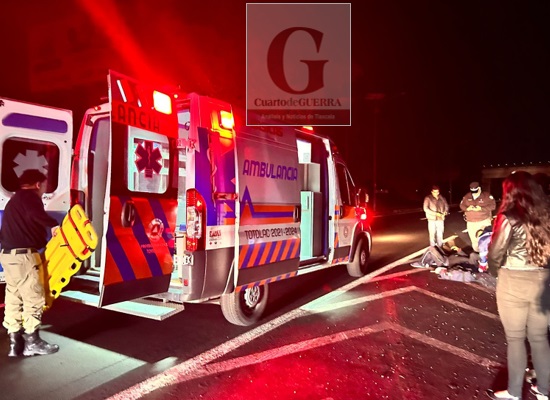 Atropellan a un hombre en Totolac y lo mandan al hospital