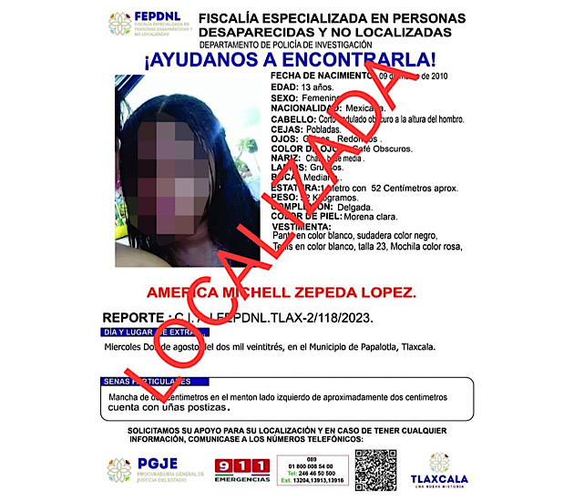 Presentan ante Fiscalía a menor de edad reportada como no localizada: PGJE