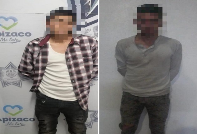 En persecución, Policía Municipal de Apizaco asegura a dos presuntos delincuentes
