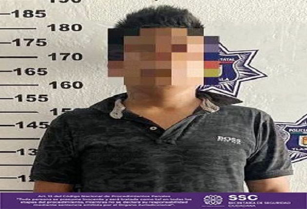 Asegura SSC en Apizaco a hombre por posesión ilegal de droga sintética
