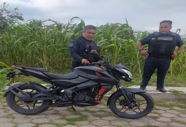 Recupera Policía de Chiautempan motocicleta con reporte de robo