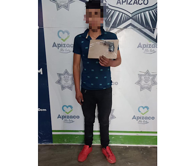Detiene Policía Municipal de Apizaco a sujeto por portación de armas de fuego