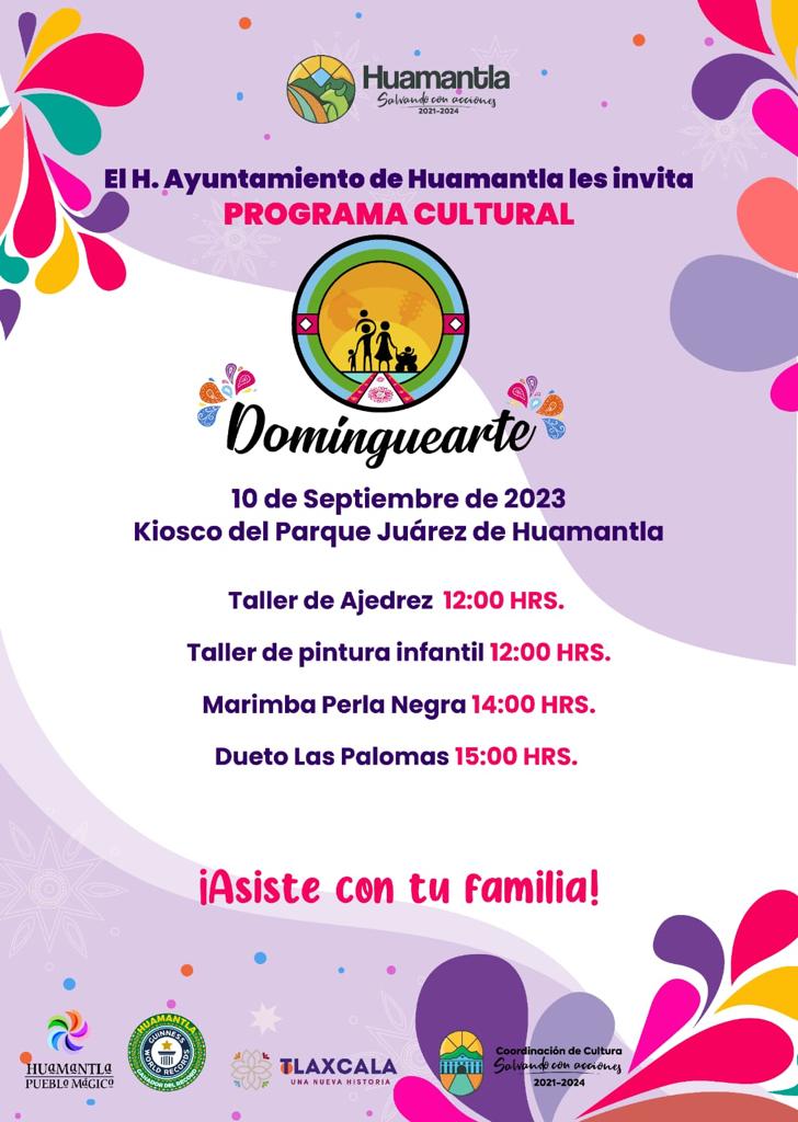Invita Ayuntamiento de Huamantla a disfrutar en familia del programa cultural ‘dominguearte’